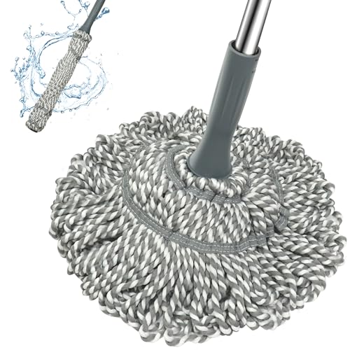 Self Wringing Mop Easy Squeeze Twist Mop,Gray - color: Gray001