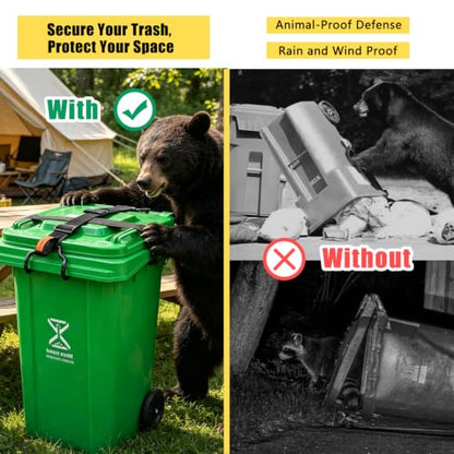 Trash Can Lid Lock Strap with Handle for Animals Proof & Windproof
