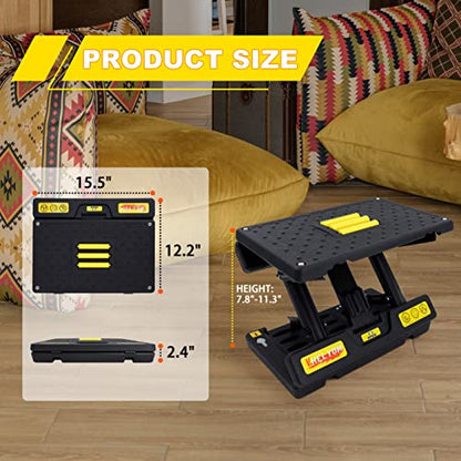 footrest for Under Desk at Work, Massage and Soft Cushion, for Multi-Scene - color: Soft Cushion- Yellow