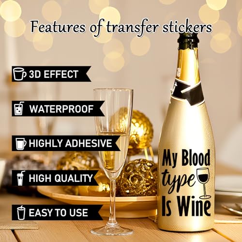 Rngmsi 20 Sheets Funny Wine Quotes UV DTF Cup Wrap, Cold UV DTF Stickers - style: Funny Wine Quotes