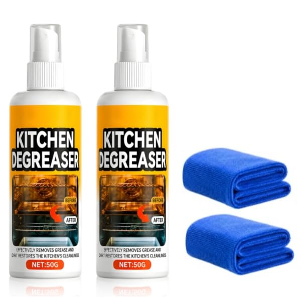 2Pcs Spray Grill Cleaner,Kitchen Degreaser Spray,Powerful Degreaser,Degreasing Spray Grill Cleaner,Suitable for Surface Cleaning of Stainless Steel, Steel,and Ceramics