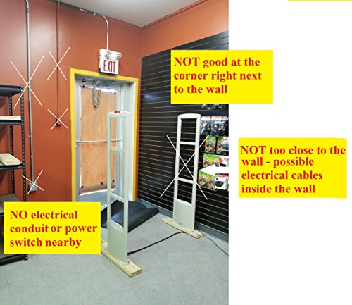 Retail Store Merchandise Proetection RF 8.2 MHz Loss Prevention Security Antenna System + Warning Stickers. Great for Clothing Stores, boutiques, Shoe Stores, Gift Shops.