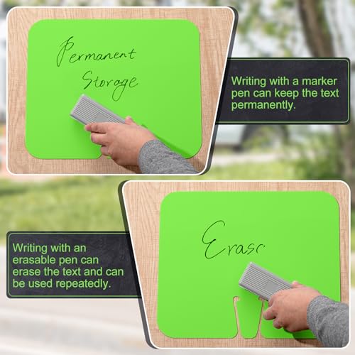 Geetery 6 Pcs Blank Traffic Cone Signs, 10.4"x12.6" Write-on Sign, Green - color: Green