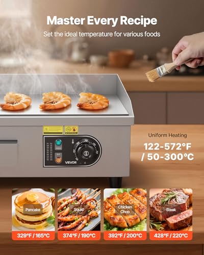 VEVOR Commercial Electric Griddle, 18", Countertop Flat Top Griddle - size: 18"