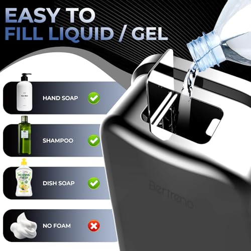 Commercial Soap Dispenser Wall Mount Stainless Steel Soap Dispensers Liquid Manual Anti-Leak Pump Hand Soap Dispenser for Bathroom Kitchen Silver (17 fl.oz./500ml) - color: Silver, size: 500ml