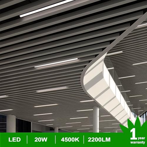 LightingWill LED T5 Integrated Fixture 4FT, Natural White 4000K, 20W, Linkable LED Shop Light, Ceiling Light and Under Cabinet Light, Corded Electric with Built-in ON/Off Switch, 4 Pack - color: Natural White, size: 4FT-4Pack