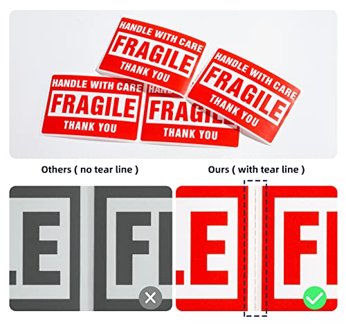 3 x 2 Inch Handle with Care 500 Fragile Stickers for Shipping Moving Glass Permanent Adhesive Commercial Grade Fragile Labels (1 Roll, 500 Labels) - size: 3" x 2", style: 1 Roll - 500 PCS