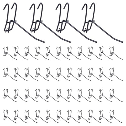50Pcs 3.9 Inch Gridwall Hooks, Metal Grid Wall Display Hooks for Grid Panels, Black Heavy Duty Grid Wall Accessories for Retail Store, Craft Show, Garage, Storage, Home Organizer