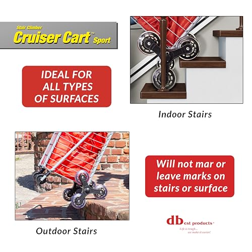 dbest Products Stair Climber Cruiser Cart Sport, Foldable Grocery Cart on Wheels,Multi-Use Collapsible Folding Laundry Basket with Wheels - color: Silver, style: Stair Climber Cruiser Cart Sport