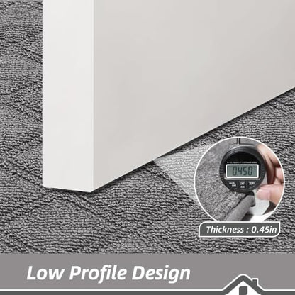 BEQHAUSE Dirt Trapper Door Mat 20" x 32" Non-Slip Washable, Grey - color: Grey, size: 20" X 32" (Rectangular)