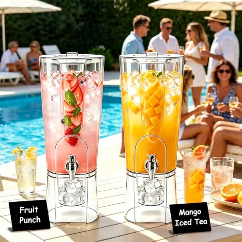 Homecor 1.5 Gallon Drink Dispensers for Parties with Fruit Infuser 2 Pcs