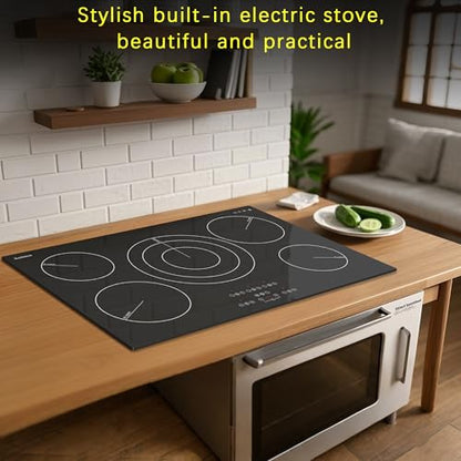 Karinear Electric Cooktop 30 Inch, Upgrade 5 Burners Electric Stove Top - color: 30 inch 5 burner