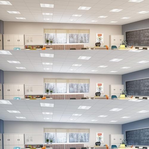2X2 FT Center LED Troffer Panel Light, 20/30/40W, 3 Color Options 3000K | 4000K | 5000K, Dimmable Drop Ceiling Lights, 2500/3750/5000 Lumens, Damp Rated, 120-277V, Premium (12 Pack) - size: 2X2 Troffer - 12 Pack