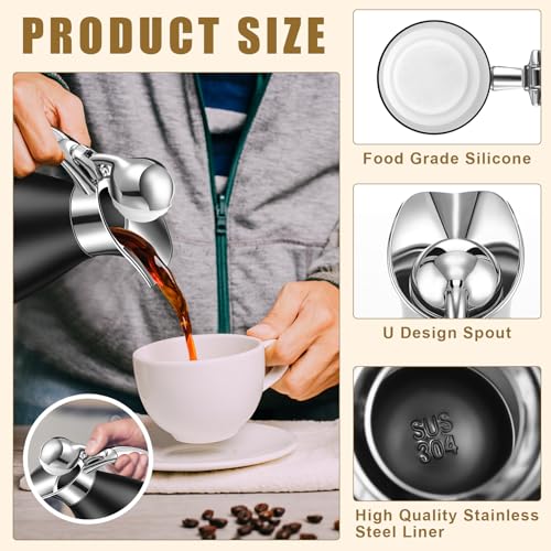 Uiifan 2 Pcs 68oz Thermal Coffee Carafe for Keeping Hot/Cold - color: Black
