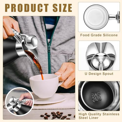 Uiifan 2 Pcs 68oz Thermal Coffee Carafe for Keeping Hot/Cold - color: Black