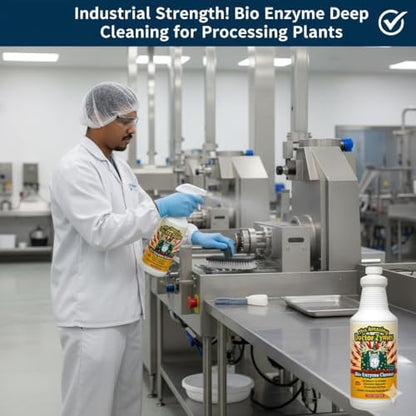 Bio-Enzyme Cleaner Concentrate – Professional Enzyme Cleaner for Odor, Grime, Germs, Mold, Organic Buildup & Surface Residue – Non-Toxic, Residue-Free Cleaner for Homes, Facilities & Operations