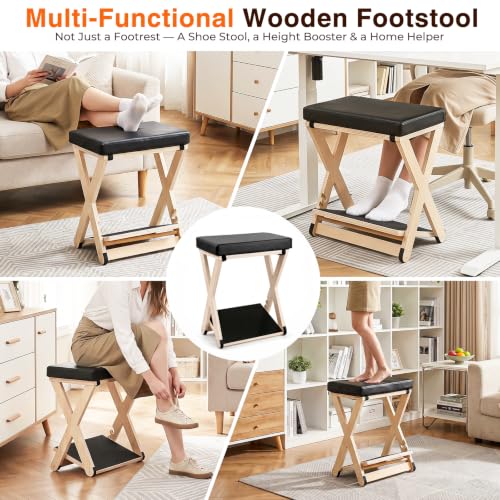 Adjustable Foot Rest Under Desk with 3 Tilt Angles
