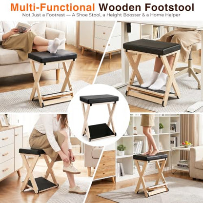 Adjustable Foot Rest Under Desk with 3 Tilt Angles