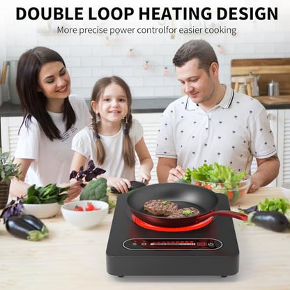 VBGK Single Burner Electric Cooktop,110V 1800W Electric Stove Top with LED Touch Control,10 Power Levels, 4 hTimer, Safety Lock,single burner cooktop Overheat protection - size: electric cooktop 30 inch