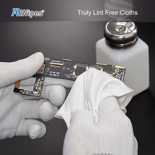 AAwipes Cleanroom Microfiber Wipes 4"x4" Knitted Superfine (400 Counts/Bag, 180gsm, Polyester-Polyamide, #MF18004) High-End Lint Free Cloths for Fiber Optics, Laser Sealed Edge, Class 100 Cloths - size: 4"X4" 400 Wipes