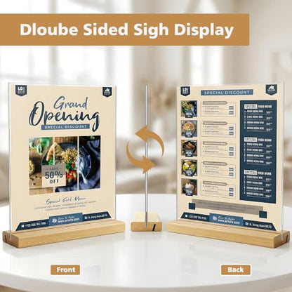 Comix 8.5x11 Inches Acrylic Sign Holder with Wood Base, 6 Pack Flyer Holder - size: 6 Pack 8.5x11 inches (T/L)