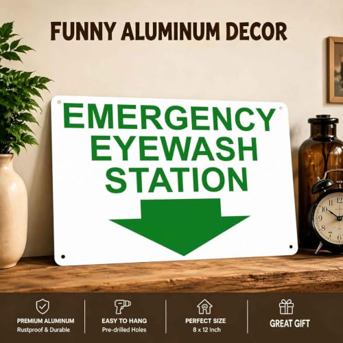 Emergency Eyewash Station Metal Sign 8 x 12 Inch