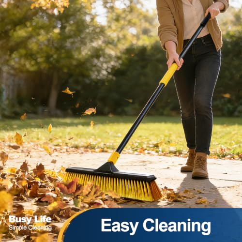 Yocada 18 Inch Push Broom Heavy-Duty Outdoor Commercial Broom Brush