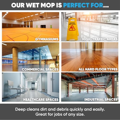 36" Microfiber Wet Mop Pad (3) - Microfiber Wholesale - size: 36 Inch 3 Pack
