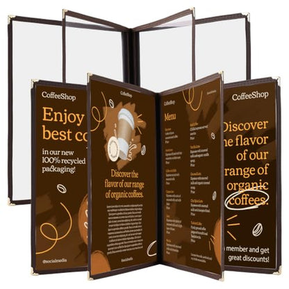 2Pcs 8.5 x 11" Menu Covers, 4 Page Transparent Restaurant Menu Cover - size: 4 Page
