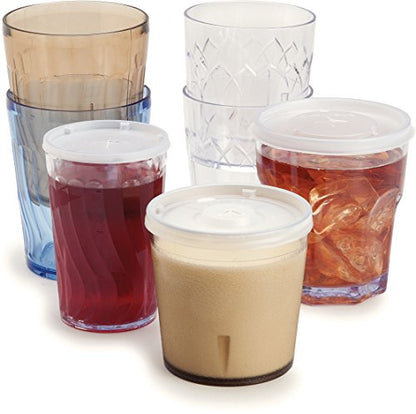 Carlisle FoodService Products Louis Clear Tumbler Short Glass for Restaurants, Catering, Kitchens, Plastic, 6 Ounces, Clear - size: 6 Ounces, style: Classic