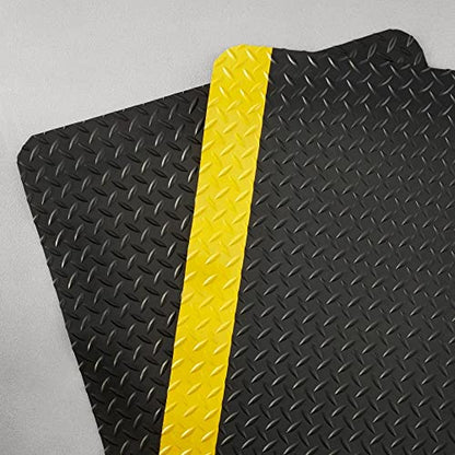 Consolidated Plastics Heavy Duty Diamond Plate Anti-Fatigue Mat - Thick Sponge Base - Standing Support for Leg & Back Pain - size: 3' x 5'