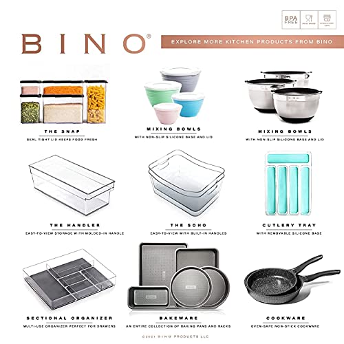 BINO | Stackable Storage Bins, Small - 4 Pack | The Stacker Collection | Clear Plastic Storage Bins | Organization and Storage Containers for Pantry & Fridge | Multi-Use Organizer Bins | BPA-Free - size: 4PK - Small