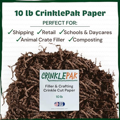 10LB Chocolate Crinkle Paper Gift Basket Filler USA Made - color: Chocolate, size: 10 LB