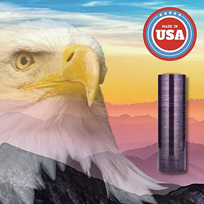 PSBM Dark Purple Stretch Wrap, 8 Rolls 18 Inch x 1000 Feet 100 Gauge, Heavy Duty Plastic Wrap Industrial Strength Shrink Film for Moving, Packing & Shipping - color: Purple, size: 8 Rolls
