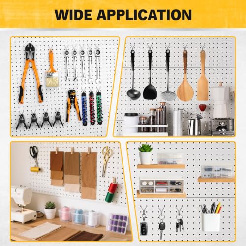 ELEAD 90-Piece Pegboard Hooks J-Hook, Silver J Hooks for Pegboard, Fits 1/8” & 3/16” Pegboards, Heavy Duty Peg Board Hooks for Hanging Keys, Retail Items & Small Tools - style: Silver J Hooks 90-Piece