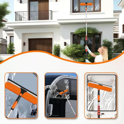 14" Extra-Wide Window Squeegee with 5-24FT Extension Pole - size: 14"-24FT
