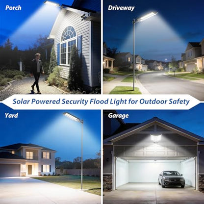 10000W Solar Street Lights Outdoor, Large Commercial Parking Lot Light 2 PK - size: 10000W Large 2 Pack