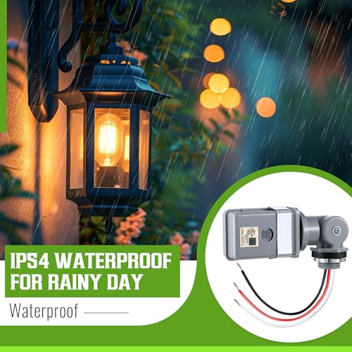 4 Pack Photocell Sensor for Outdoor Lights, 120VAC 50/60 Hz