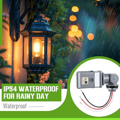 4 Pack Photocell Sensor for Outdoor Lights, 120VAC 50/60 Hz