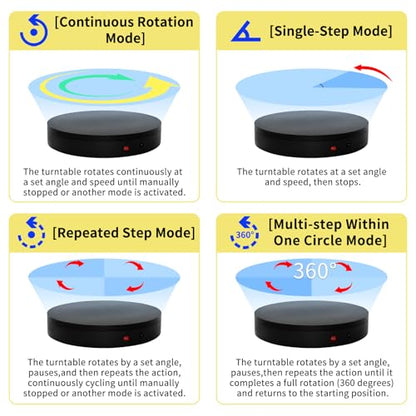 7.9In Remote Motorized Electric Turntable Rotating Display Stand Spinning Rotating Platform 360 Photography Turntable lazy susan base giratoria para for Photography,Display (Load Range:40~100lbs) - size: 7.9inch/Black/100Lbs Load