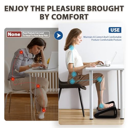 CasaZenith Foot Rest, Six Heights Adjustable Foot Rest Under Desk at Work - color: Black