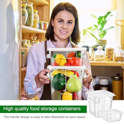 FoldTier 2 Pcs Square Food Storage Containers, White, 2 Qt,4 Qt - color: White, size: 2 Qt,4 Qt