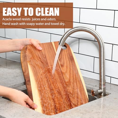 Roshtia 6 Pcs Wooden Cutting Boards 14x10'' Acacia Chopping Board, Cute - style: Cute