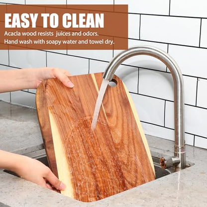 Roshtia 6 Pcs Wooden Cutting Boards 14x10'' Acacia Chopping Board, Cute - style: Cute