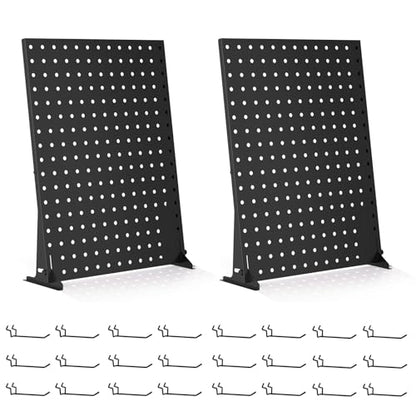 Urban Deco 2 PCS Pegboard Display Stand with 24 Hooks, 17 x 13 Inch, Black - color: Black, style: 2 Set 24 Hooks