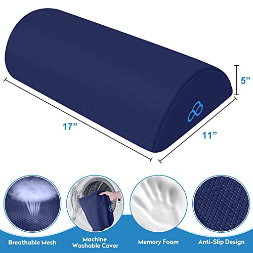 Foot Rest Ergonomic Pillow for Under Desk at Work, Anti-Fatigue, Blue/Large - color: Blue, size: Standard-17 Inch