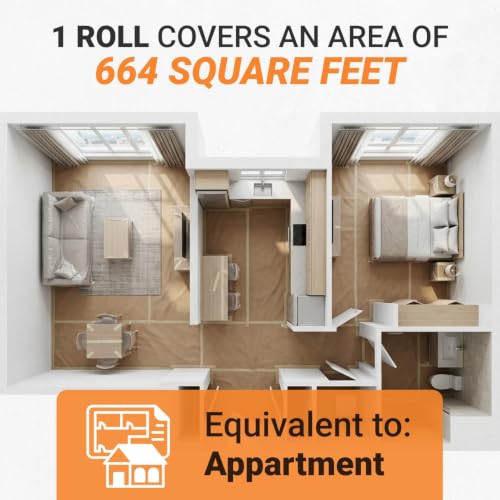 Floor Protection Natural Brown Rosin Paper 48" x 166 ft, Pack of 4 - style: 2656 sq ft (48" Pack of 4 Rolls)