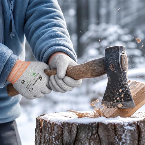 Schwer 12 Pairs Winter ANSI A6 Cut Gloves, Thermal Insulated, M, CR3088-W - color: Winter Grey A6, size: Medium