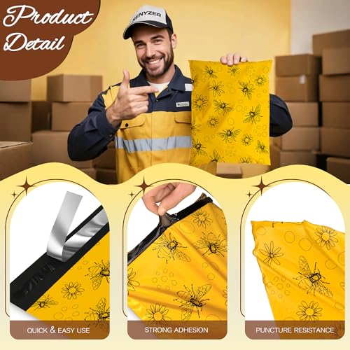 Cute Poly Mailers 12x15.5 Inch 50 Pcs, Bees Printed - color: Bees, size: 12x15.5 Inch 50Pcs