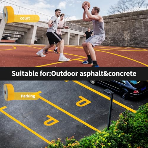 Reflective Pavement Marking Tape Slip-Resistant and Durable, Heavy-Duty Rubber Base for Outdoor Applications, Perfect for Driveways, Walkways, and Parking Areas (Yellow, 2 Inch X 18 Feet) - size: 2 Inch x 18 Feet